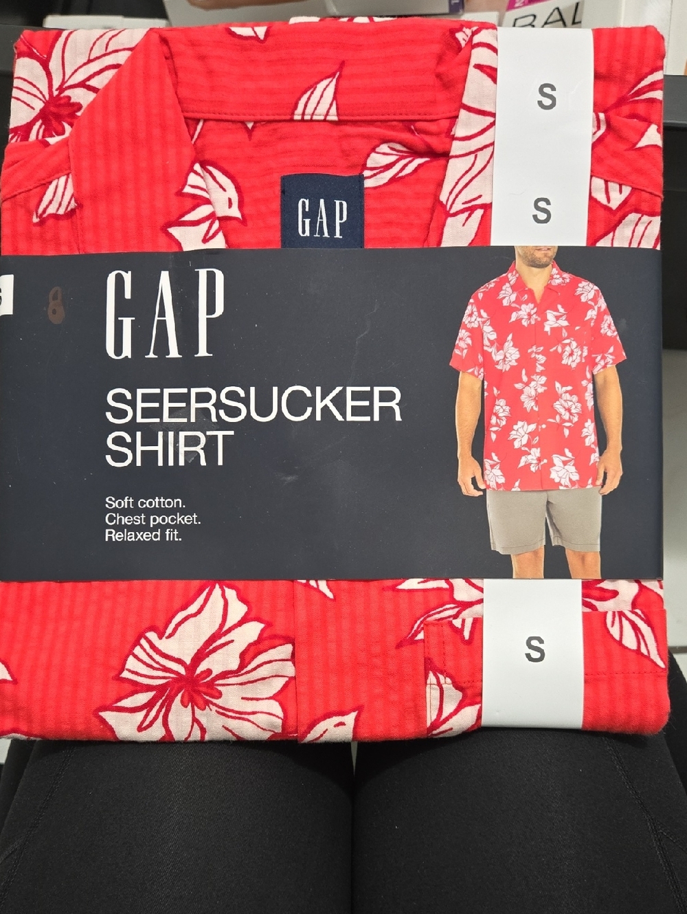 GAP Red Floral Seersucker Shirt